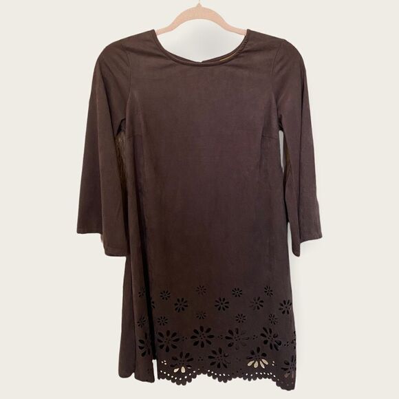 Wrangler (S) Long Sleeve Faux Suede Eyelett Dress - Picture 5 of 6